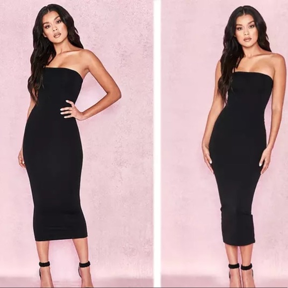 Dresses Black Midi Bodycon Tube Dress Poshmark